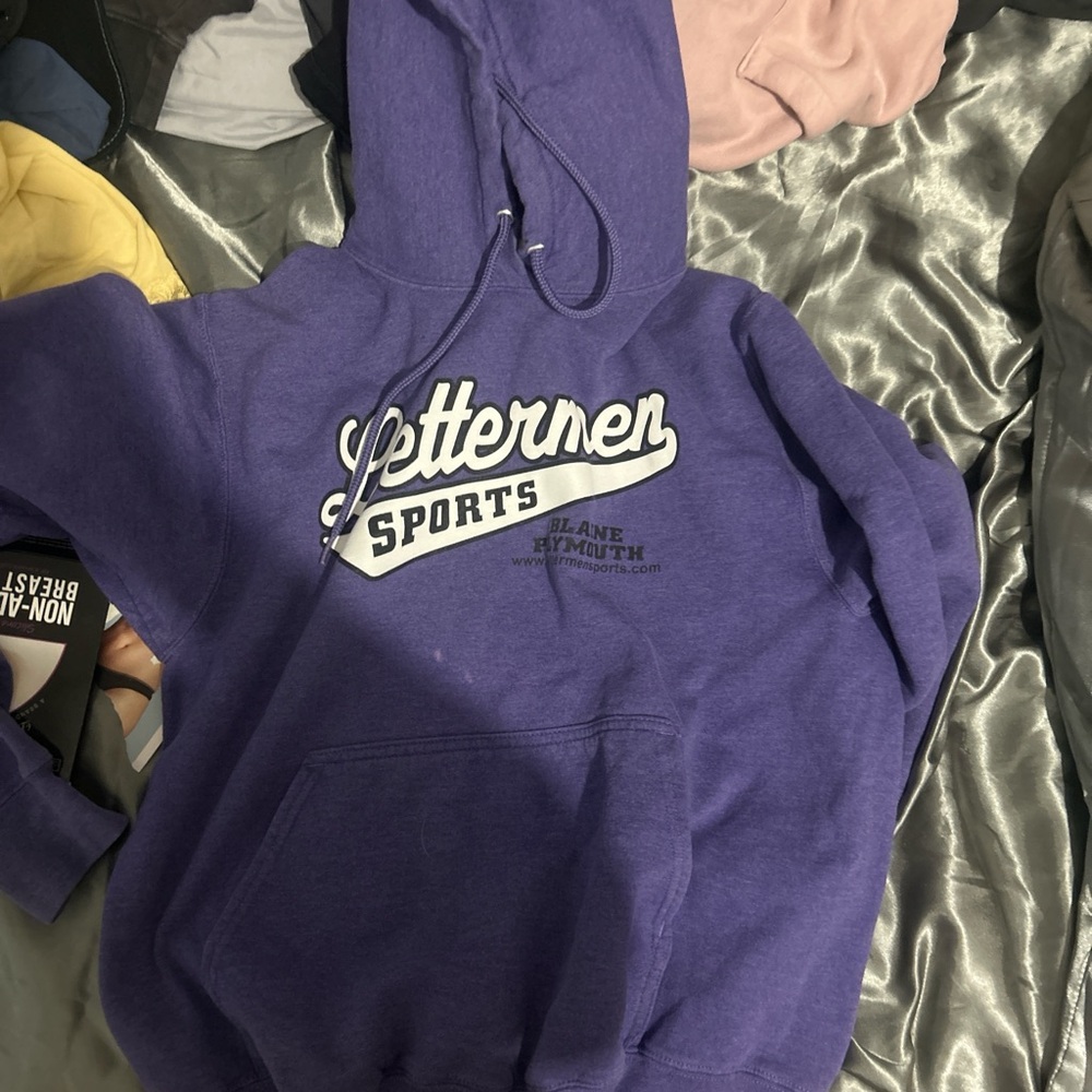 Purple Letterman Sports Hoodie